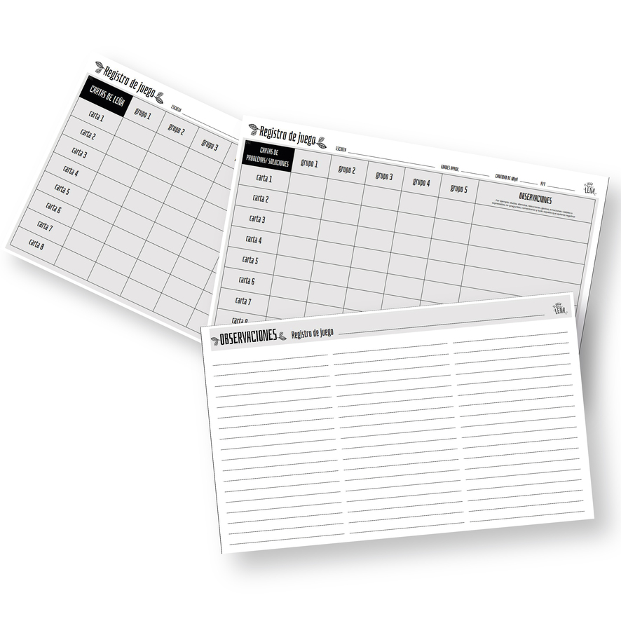 Block Notas Juego de la Leña